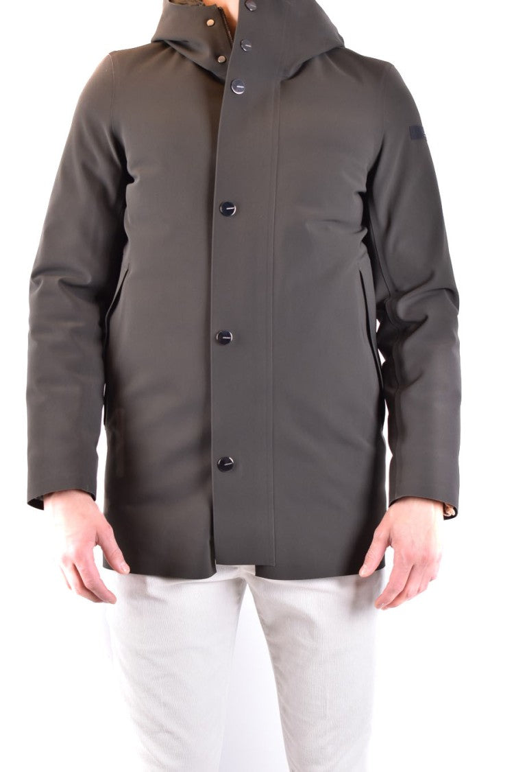 Rrd Matte Finish Green Down Jacket With Hood