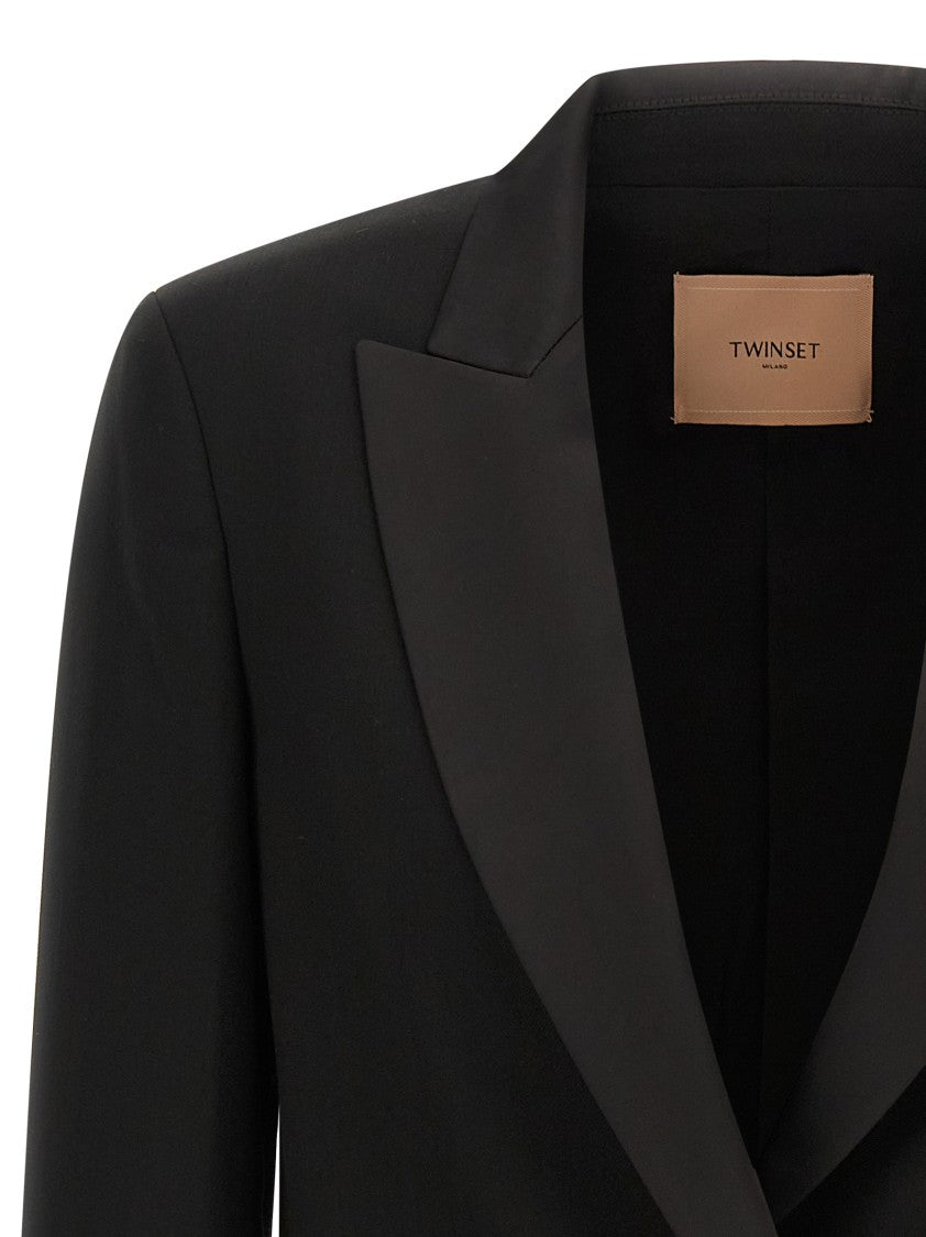Twin-Set Satin Lapel Blazer