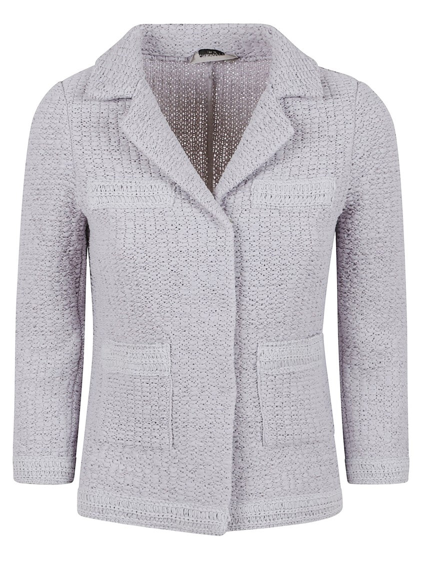 Charlott Grey Lightweight Jacket With Classic Collar