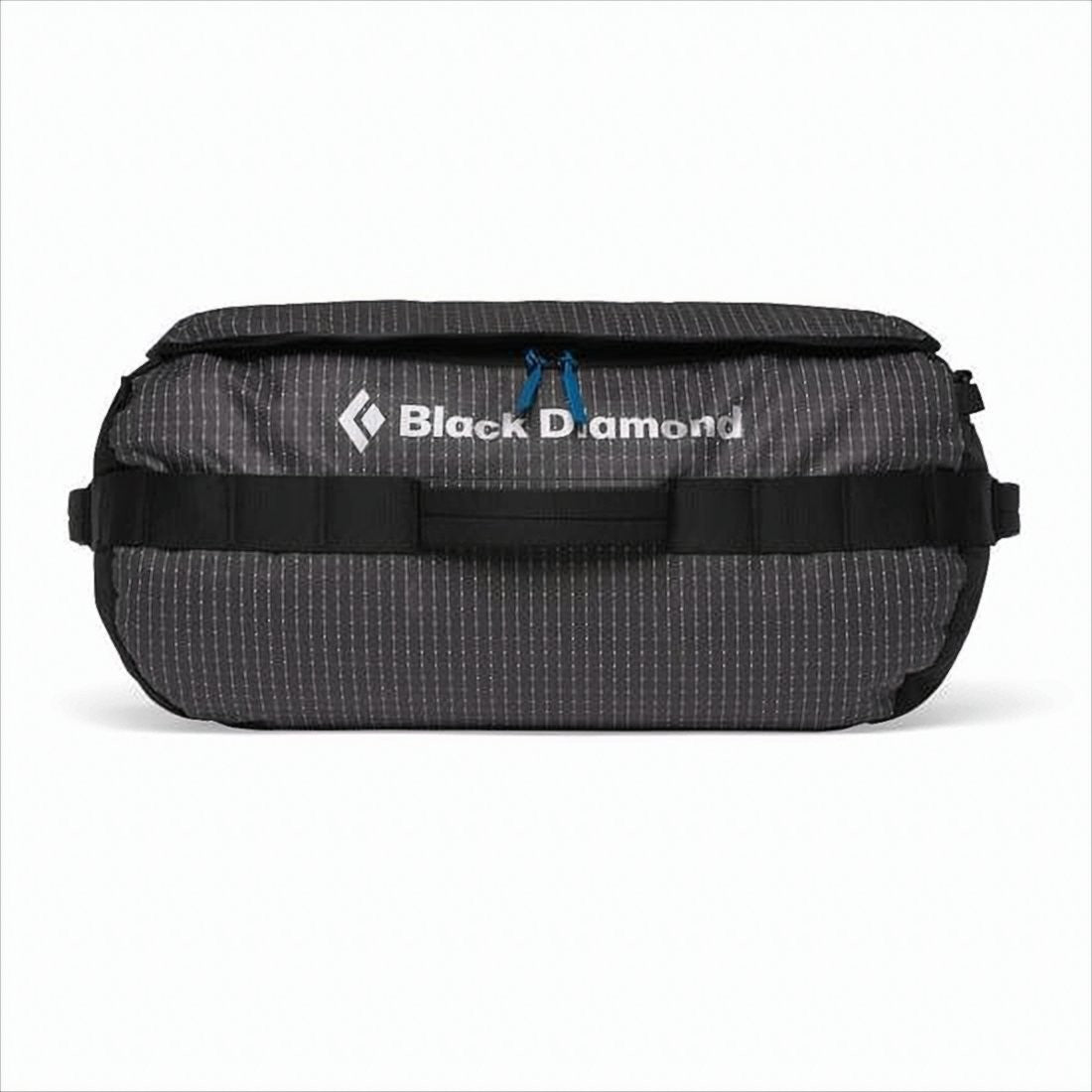 Black Diamond Rectangular Black Backpack With Dark Grid Pattern And Blue Lining