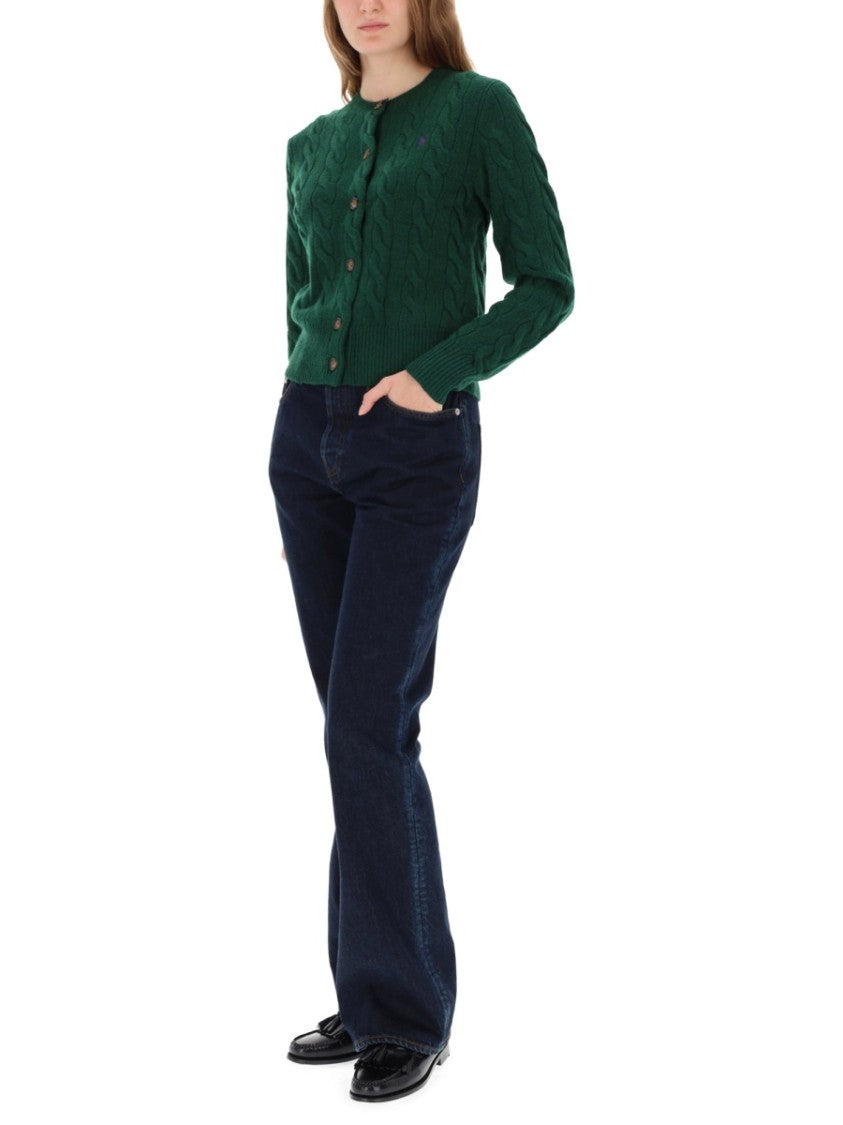 Polo Ralph Lauren Cable-Knit Cardigan Sweater With Button-Down Front