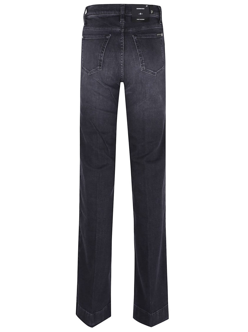 7 For All Mankind High-Waisted Flared Jeans With Subtle Whiskering
