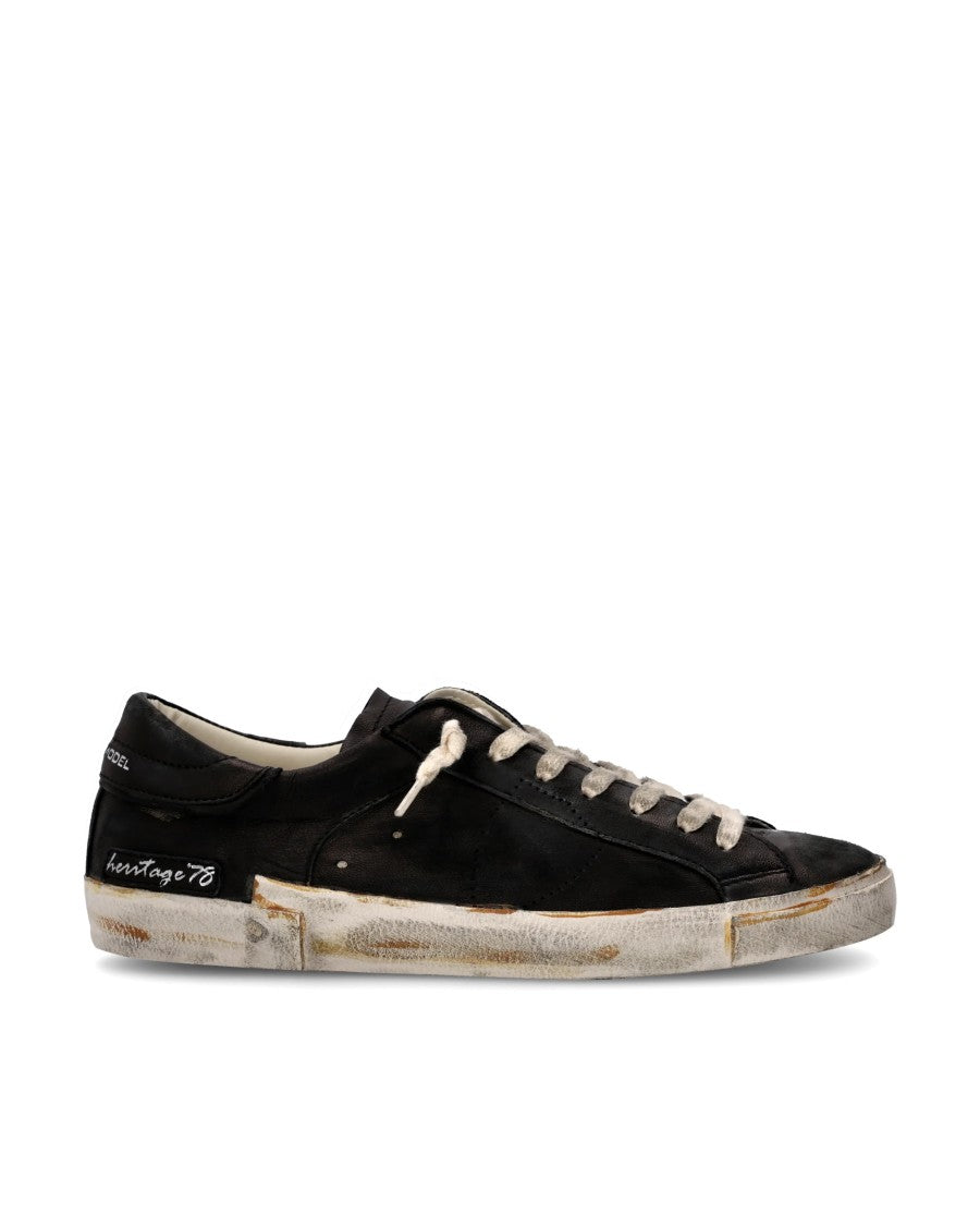 Philippe Model Prsx Low Man Vintage Noir Sneakers