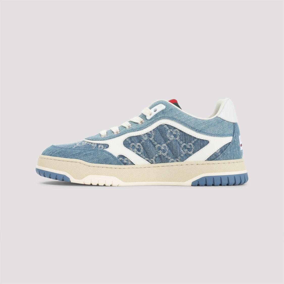 Gucci Denim Fabric Sneakers With Monogram Pattern