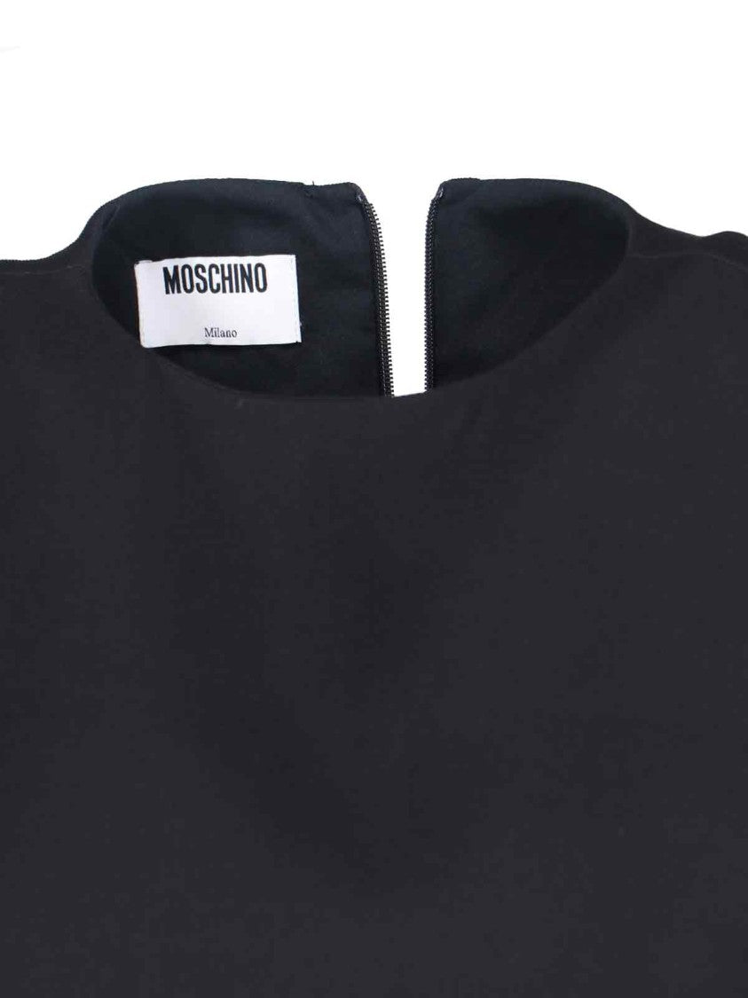 Moschino Polka Dot Midi Dress – Black/Beige