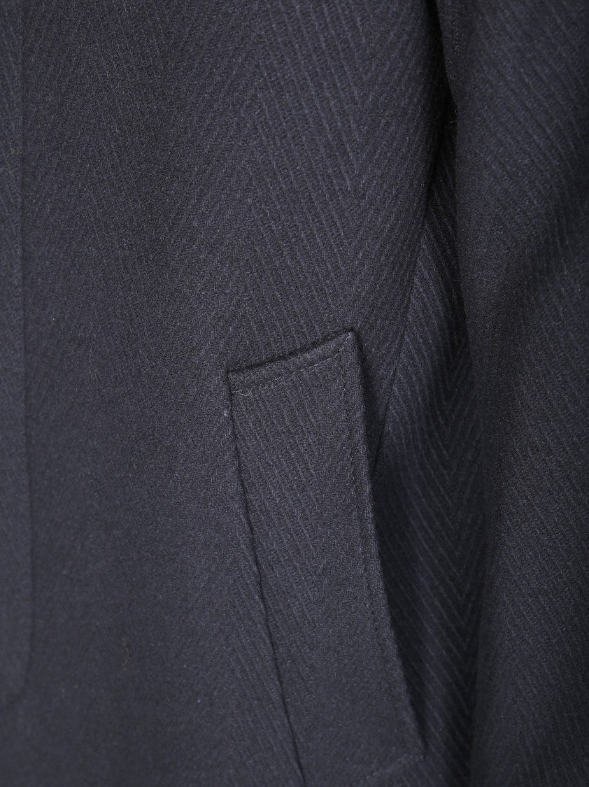 Manuel Ritz Double-Breasted Overcoat With Wide Lapels And Structured Silhouette