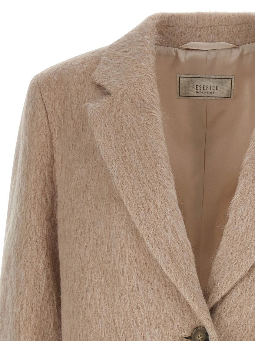 Peserico Alpaca And Wool Striped Single-Breasted Blazer