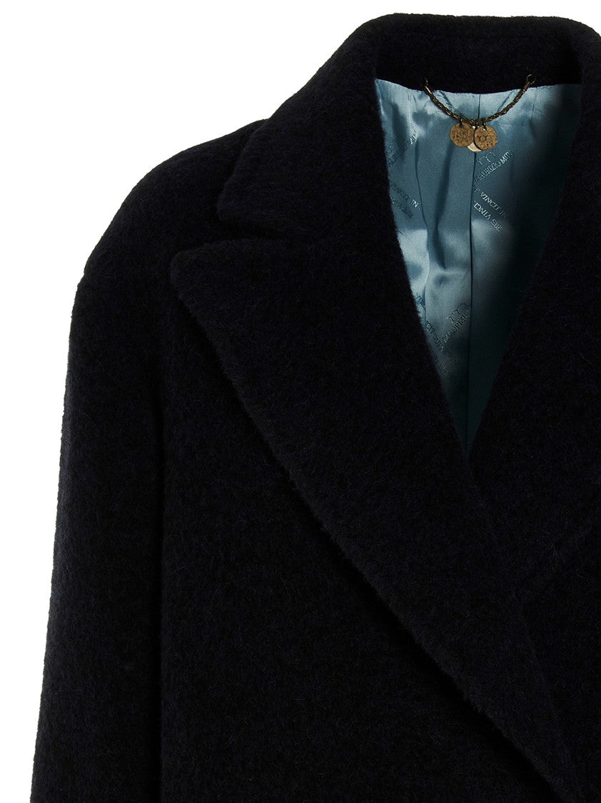Maurizio Miri Double-Breasted Maxi Coat With Button Closure