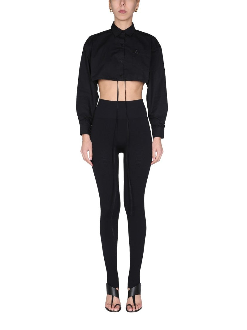 Andreâdamo Pointed Collar Cropped Shirt