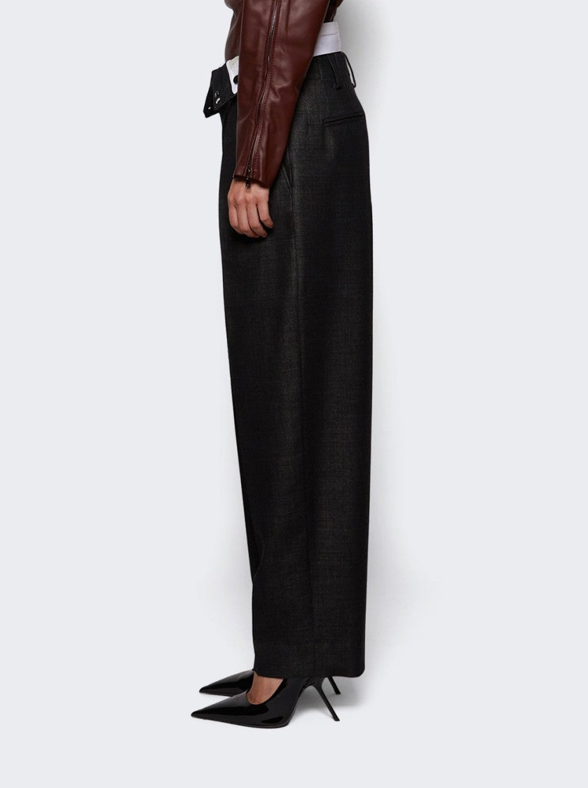 Victoria Beckham Double Waistband Detail Trouser Black And Ivory