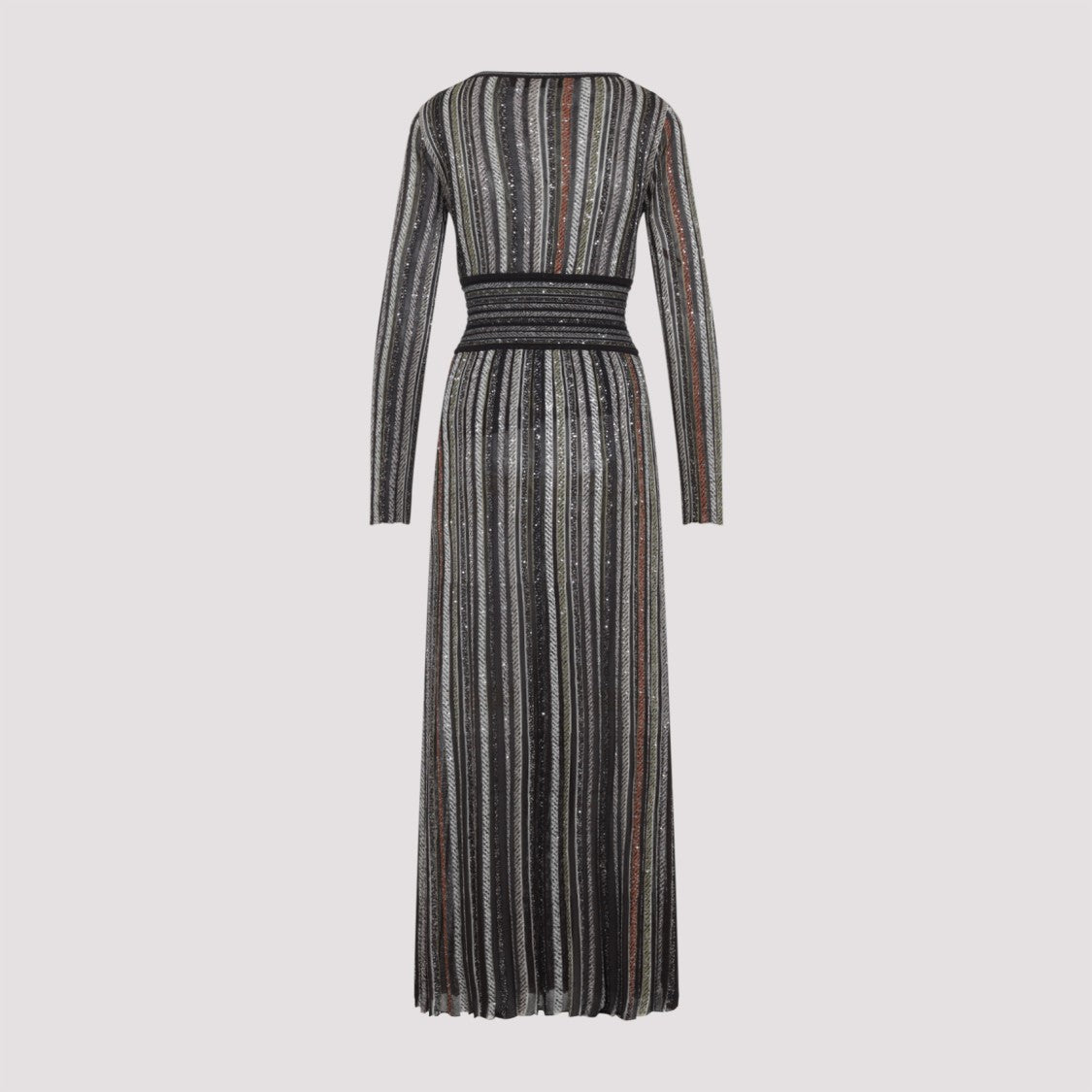 Missoni Brown Vertical Stripe Maxi Dress