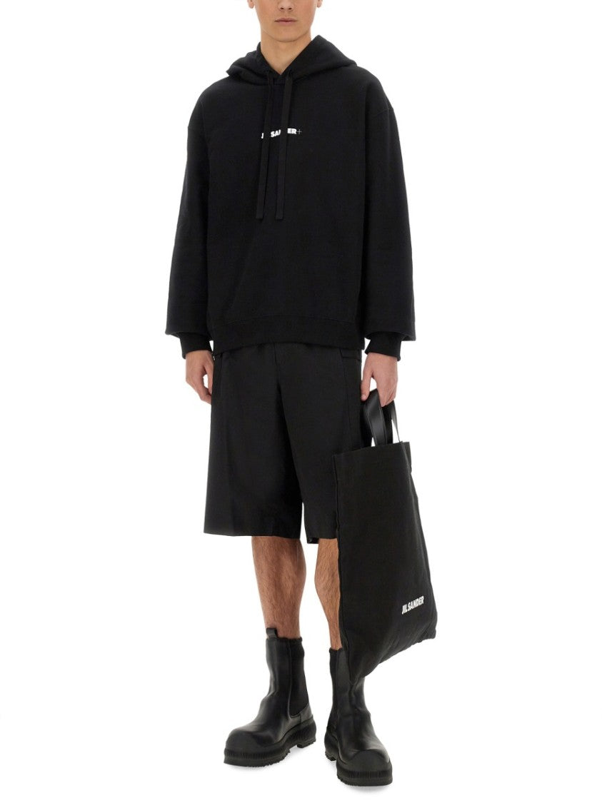 Jil Sander Hoodie With Spacious Hood And Ribbed Details