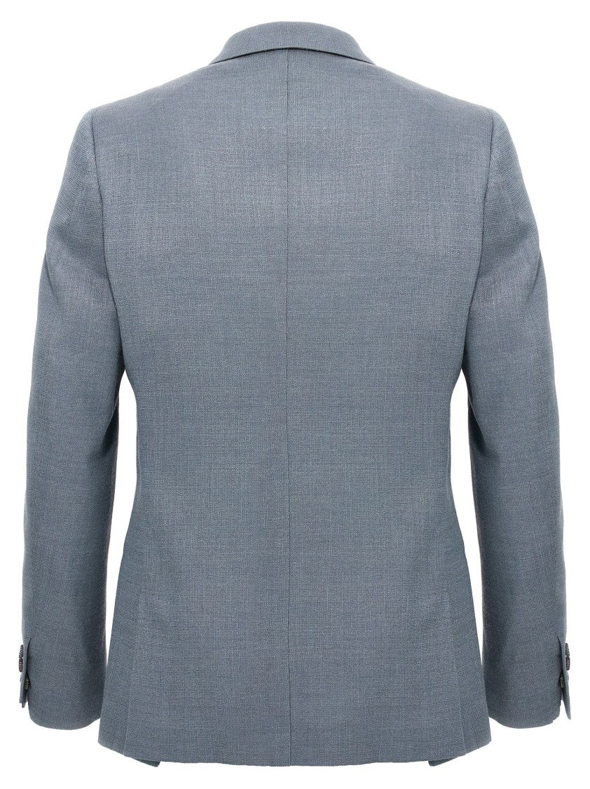 Maurizio Miri Double-Breasted Silk Blend Blazer With Button Closure