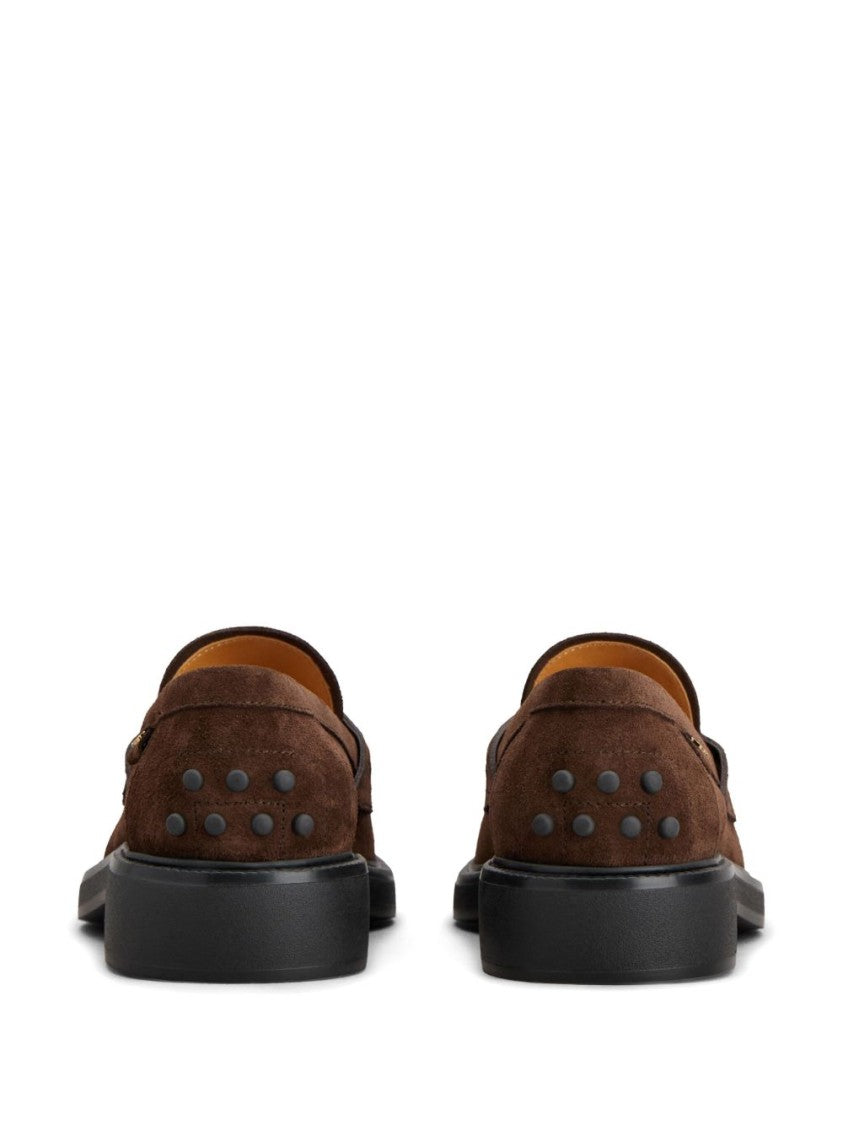 Tod's Brown Suede Penny Loafers