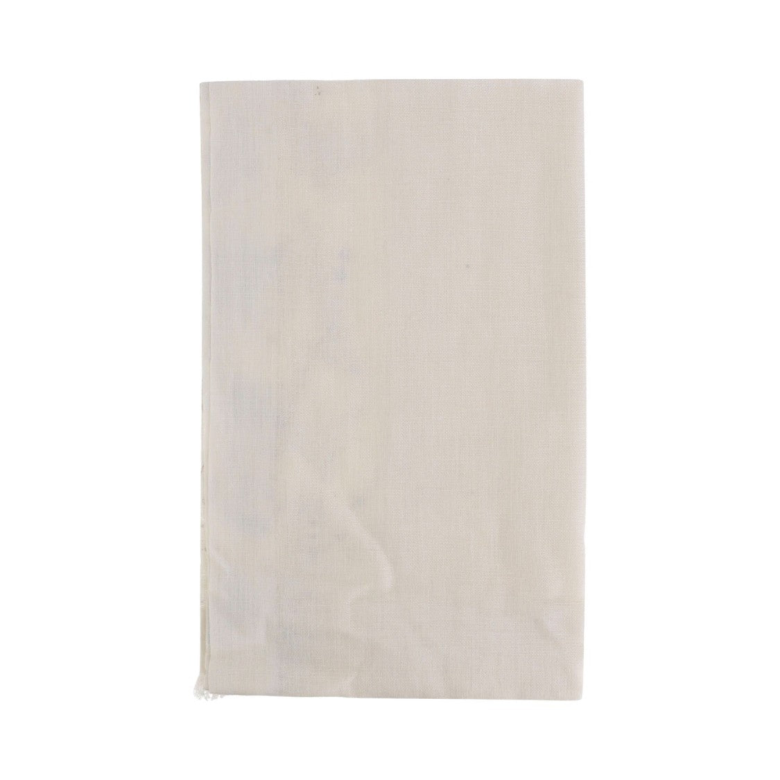 Faliero Sarti Ivory Silk And Linen Scarf With Fringed Edges