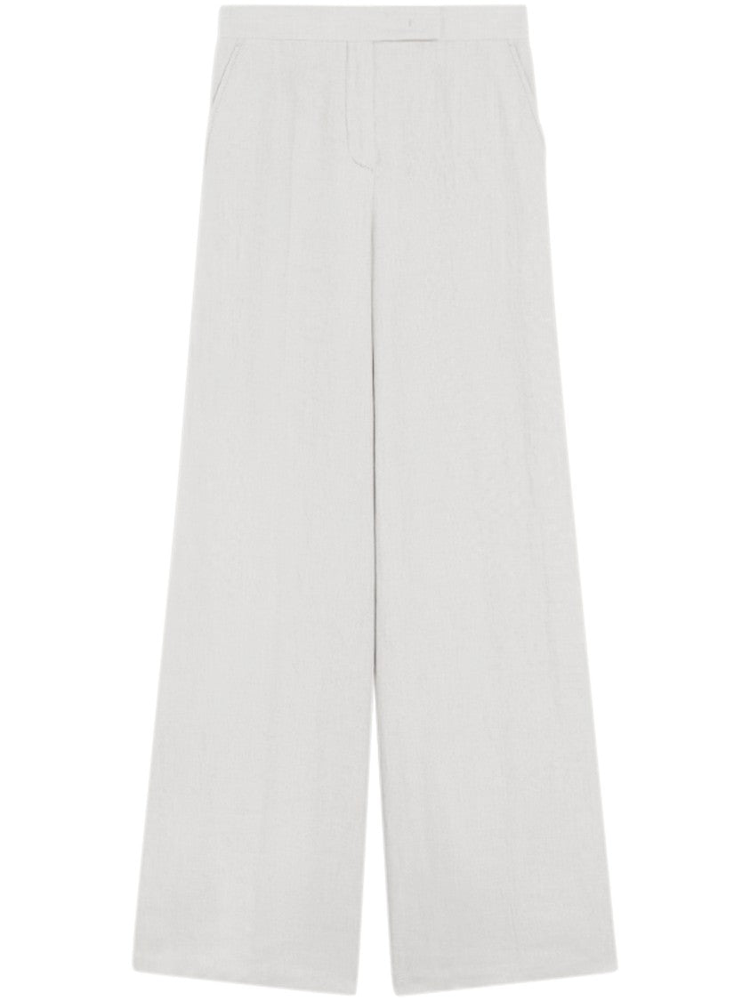 Max Mara Wide-Leg White Trousers With High Waist