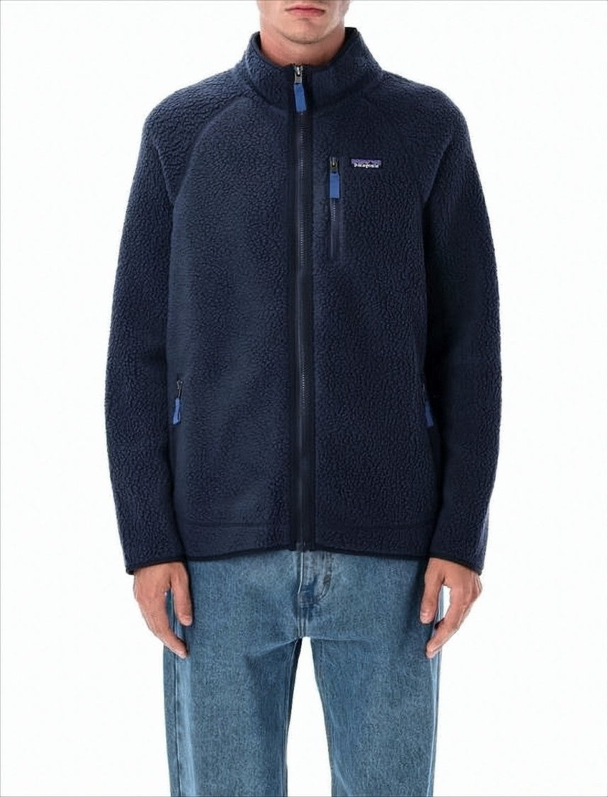 Patagonia Textured Fleece Casual Jacket With Stand Collar