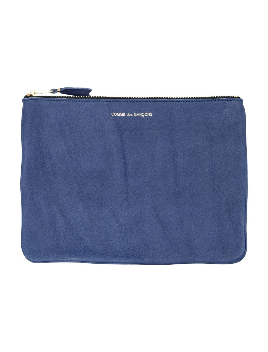 Comme Des Garçons Rectangular Pouch In Deep Blue