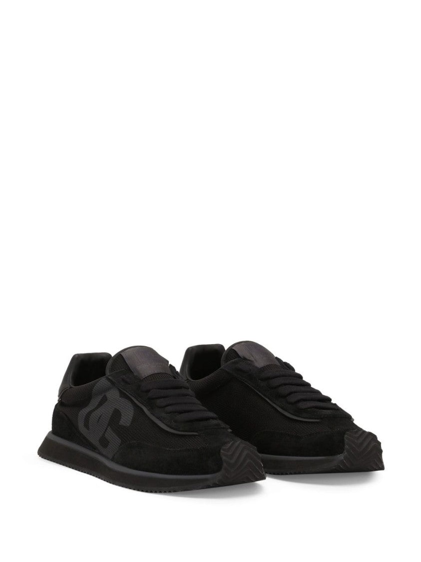 Dolce & Gabbana Bi-Color Suede Sneakers With Mesh Paneling