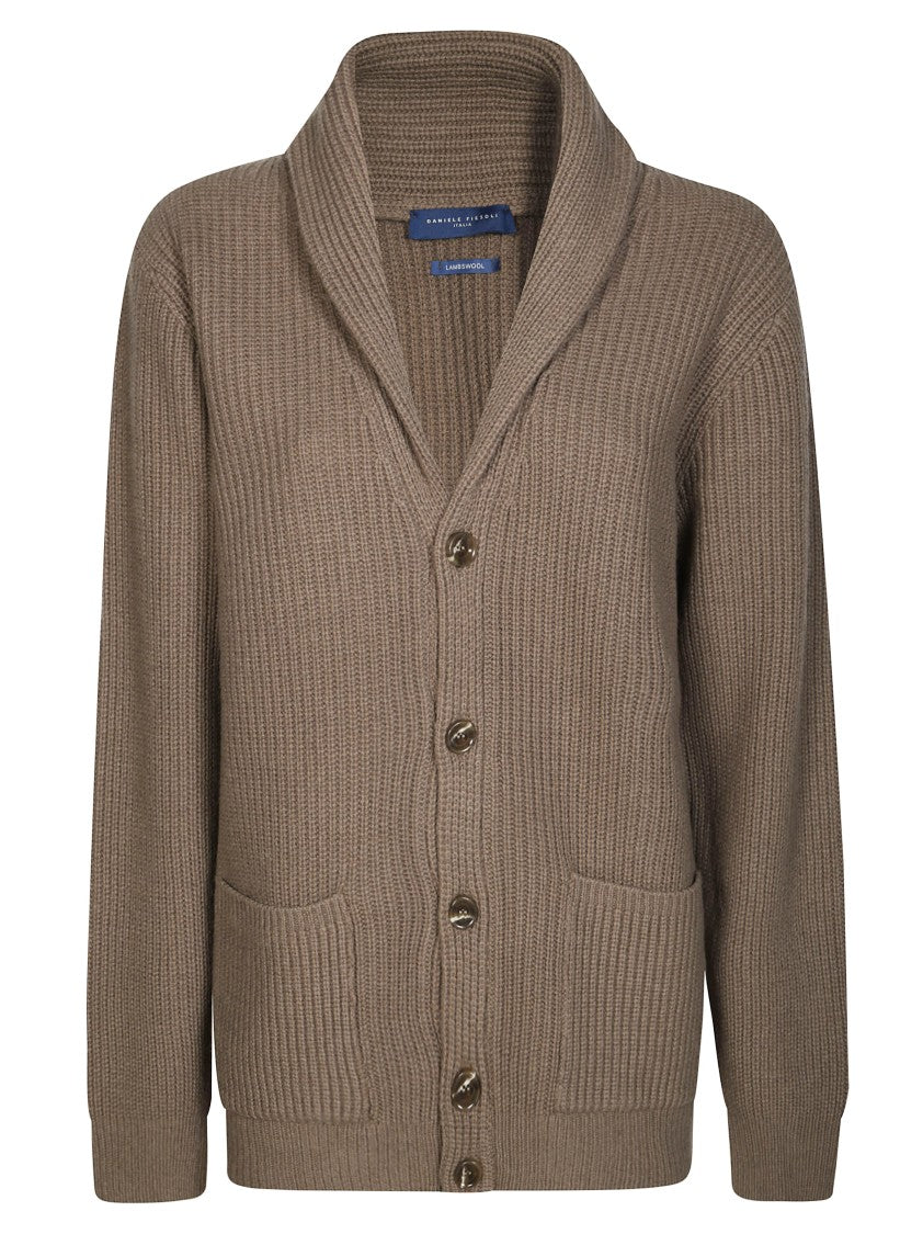 Daniele Fiesoli Ribbed Knit Cardigan With Shawl Collar