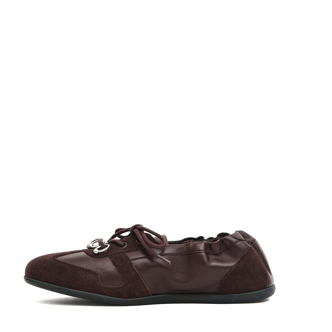 3Juin Bordeaux Leather Sneakers With Metallic Detail And Snug Fit