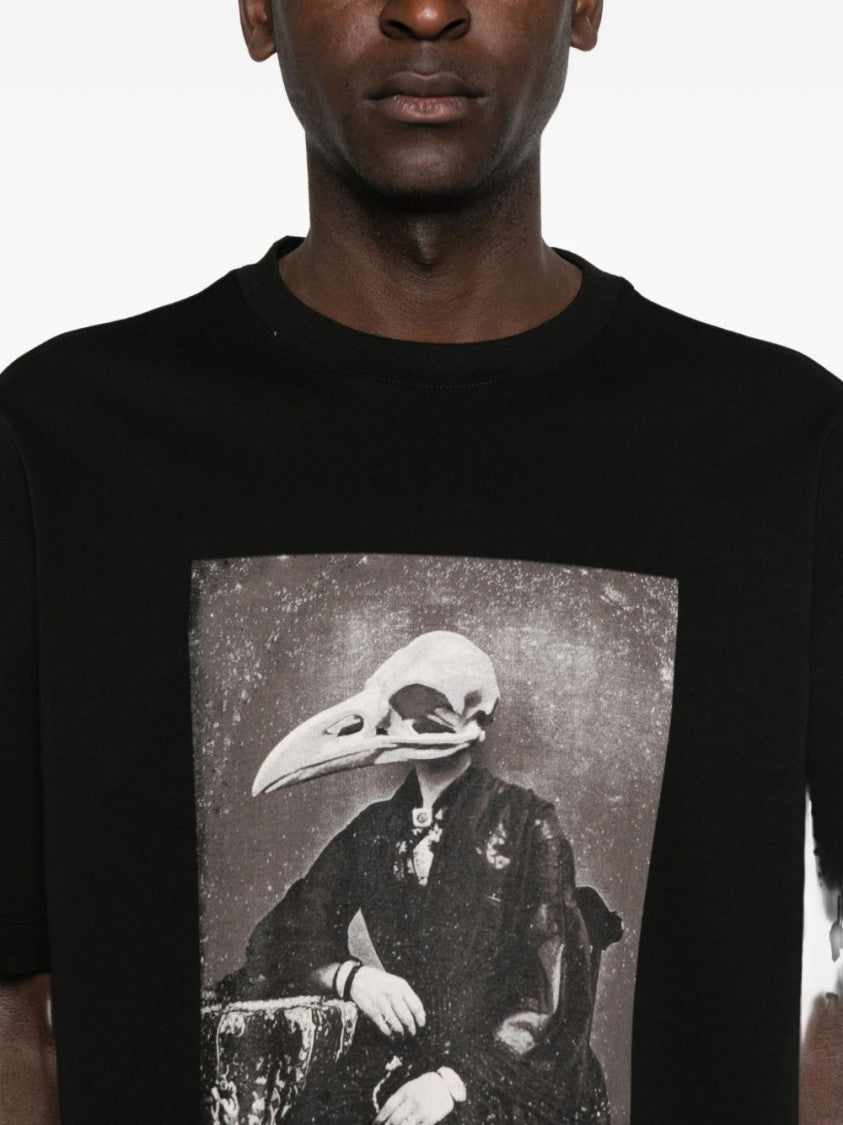 John Richmond Graphically Styled Black Crew Neck T-Shirt