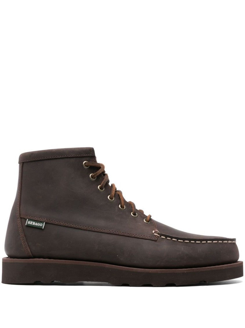 Sebago Cedar Brown Suede Desert Boot With Whipstitch Detail