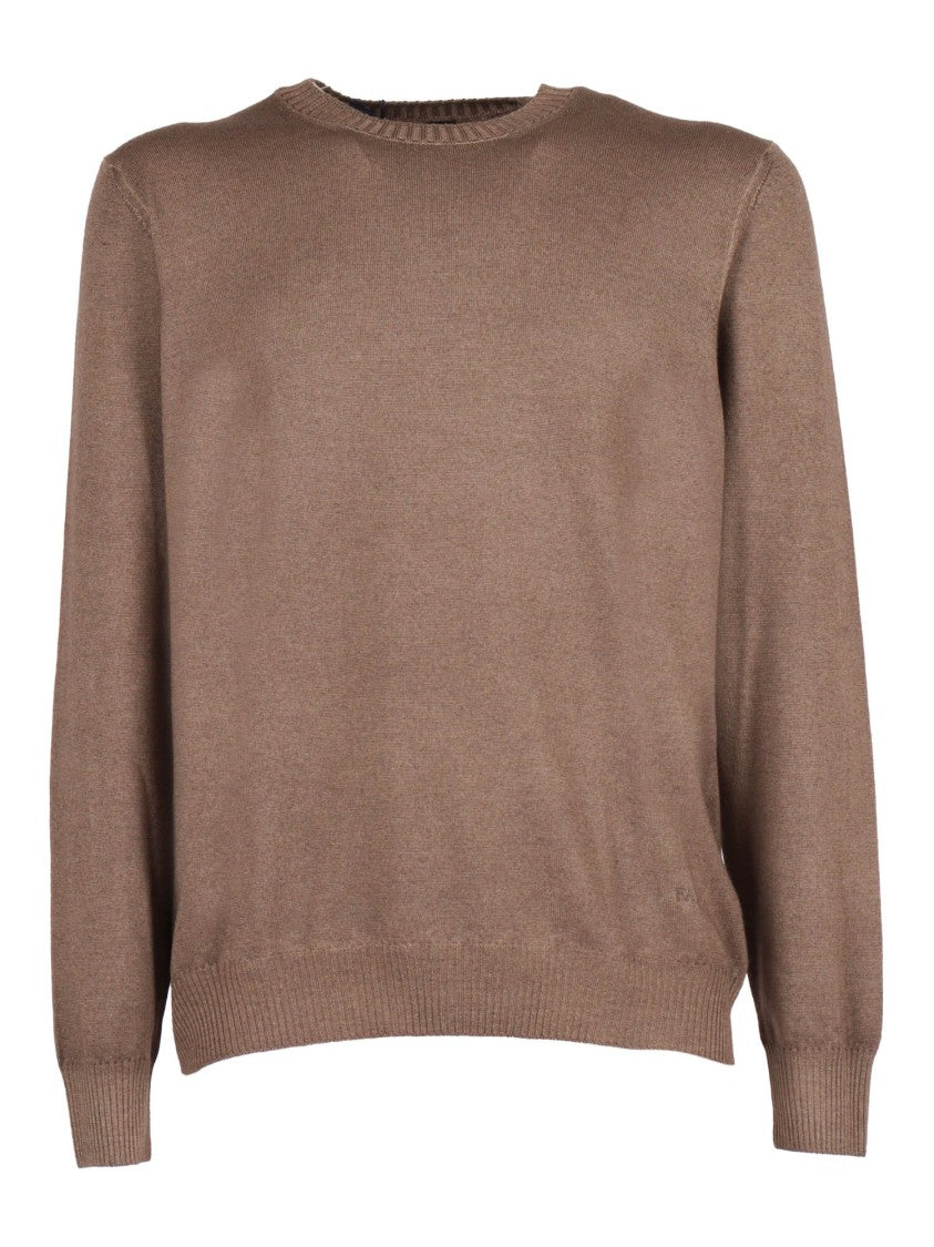 Fay Crew Neck Sweater In Smooth Virgin Wool