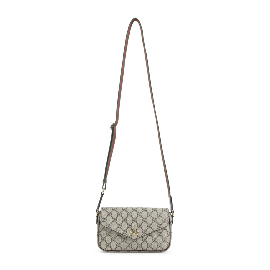Gucci Rectangular Crossbody Bag With Monogram Pattern And Gold-Tone Logo