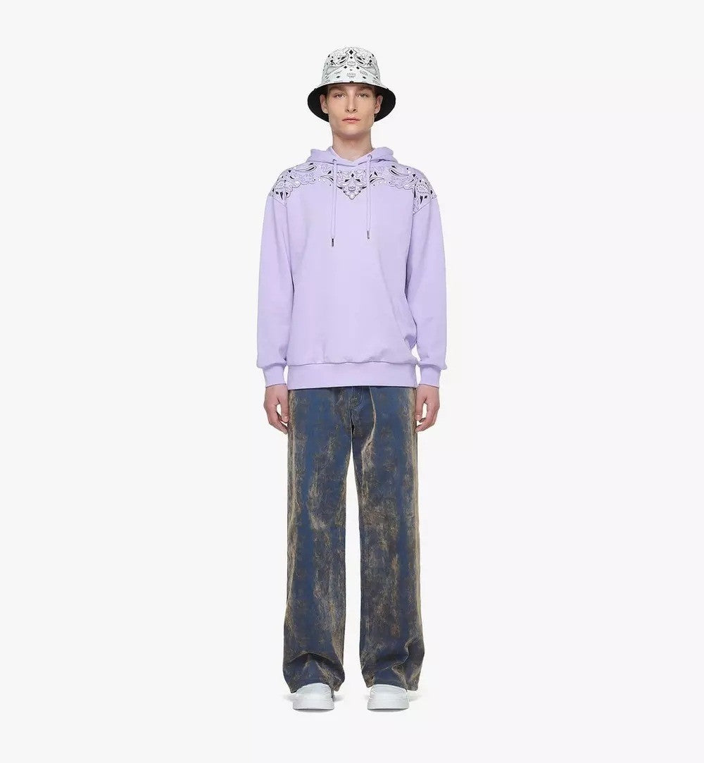 Mcm Oversized Hooded Sweatshirt With Bandana Monogram Print