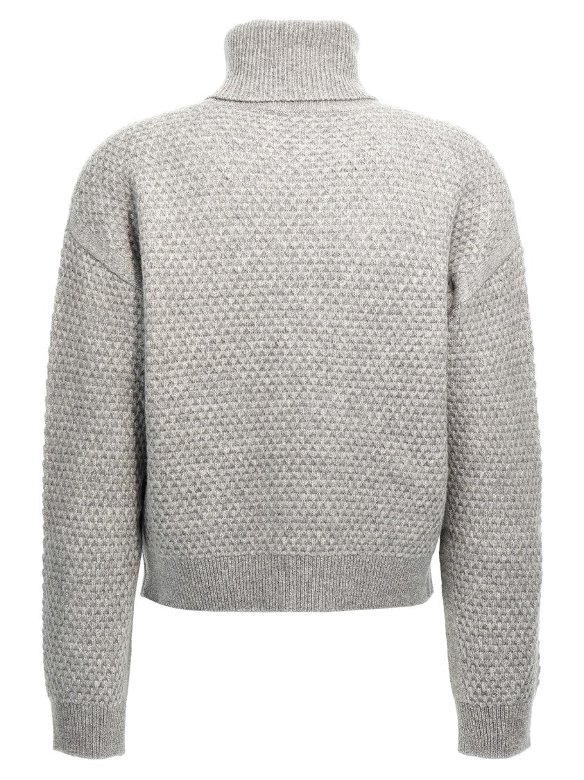 Max Mara Textured Honeycomb Knit Cashmere Sweater