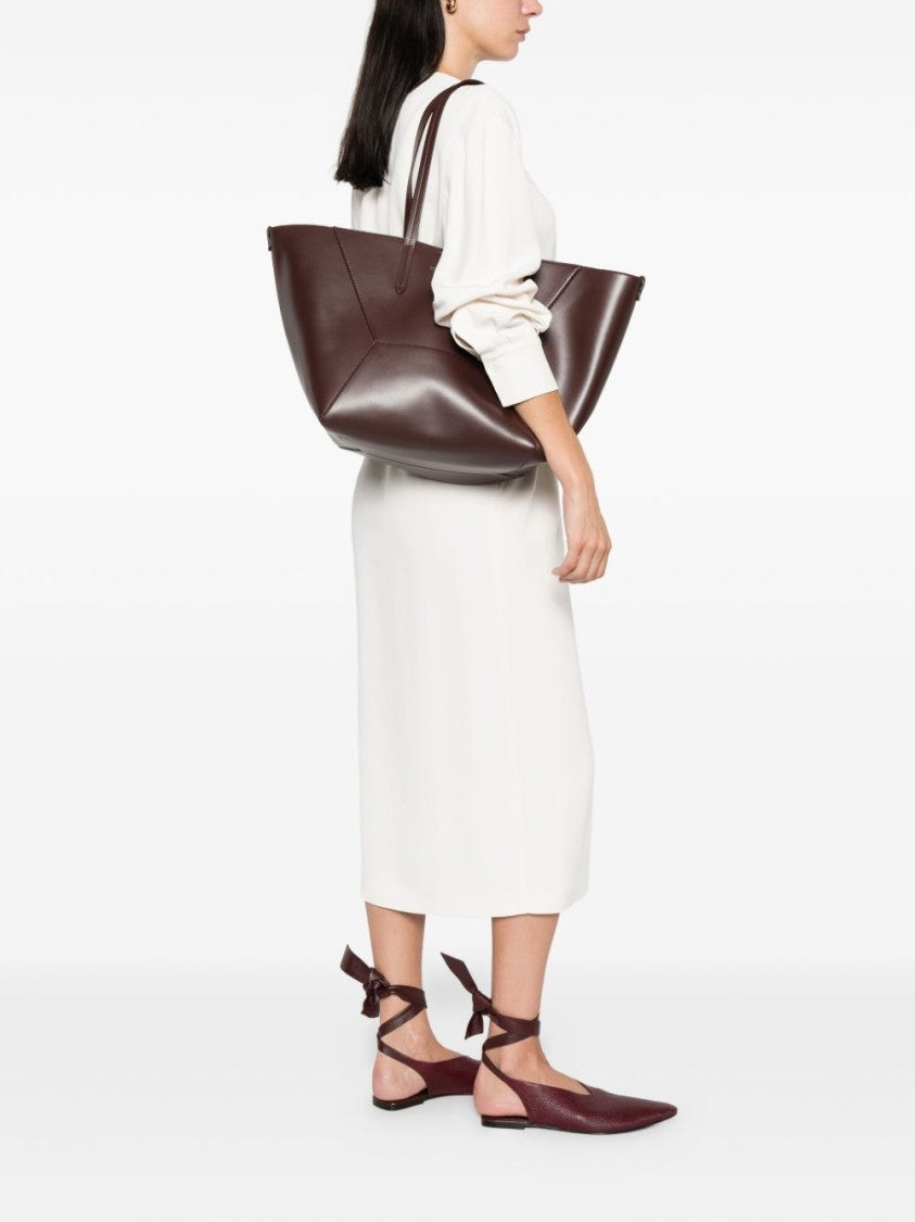 Brunello Cucinelli Geometric Structured Tote Bag With Detachable Pouch