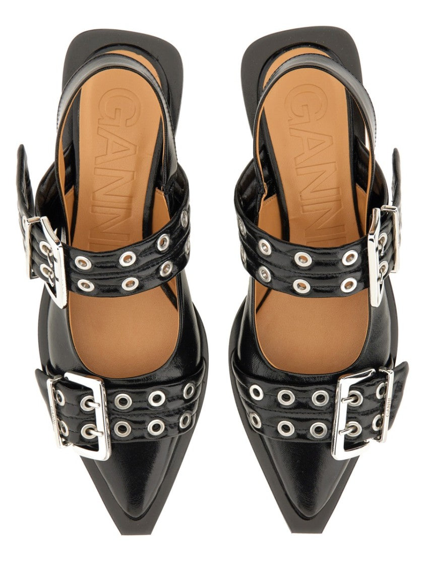 Ganni Pointed Toe Ballerina Flats