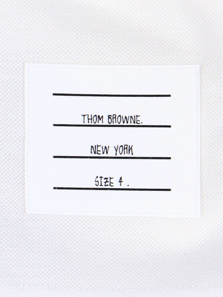 Thom Browne Pique Pocket Logo Polo – White