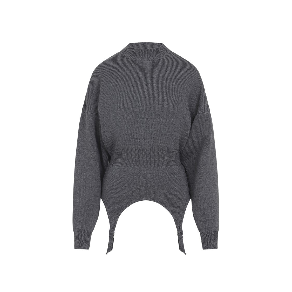 Jean Paul Gaultier Cropped Grey Merino Wool Sweater