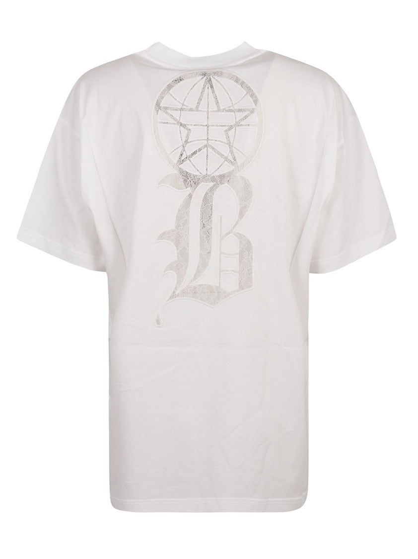 Burberry Oversized Cotton T-Shirt With Textured Logo
