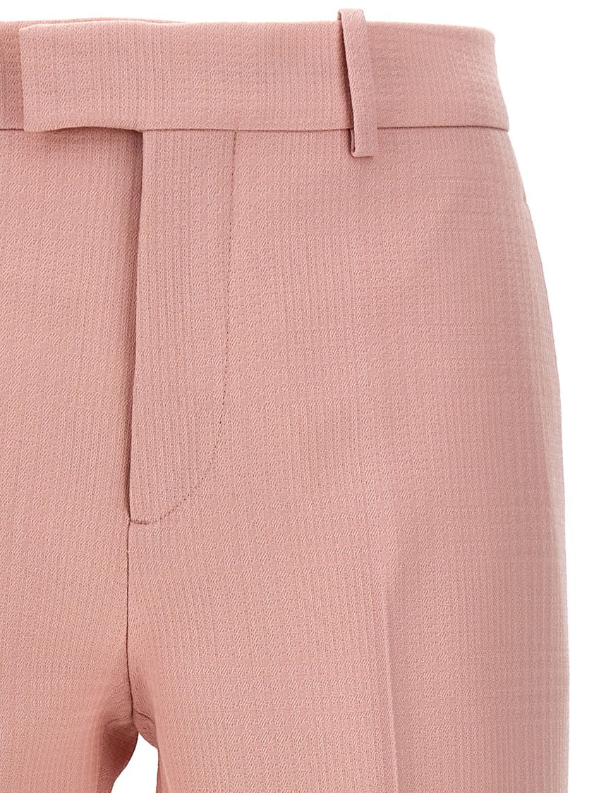 Burberry Tailored Wool Trousers With Micro Texture
