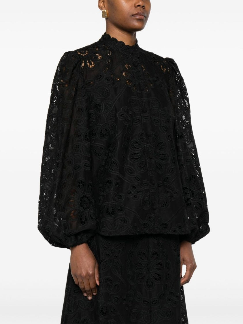 Zimmermann Mock Neck Black Shirt