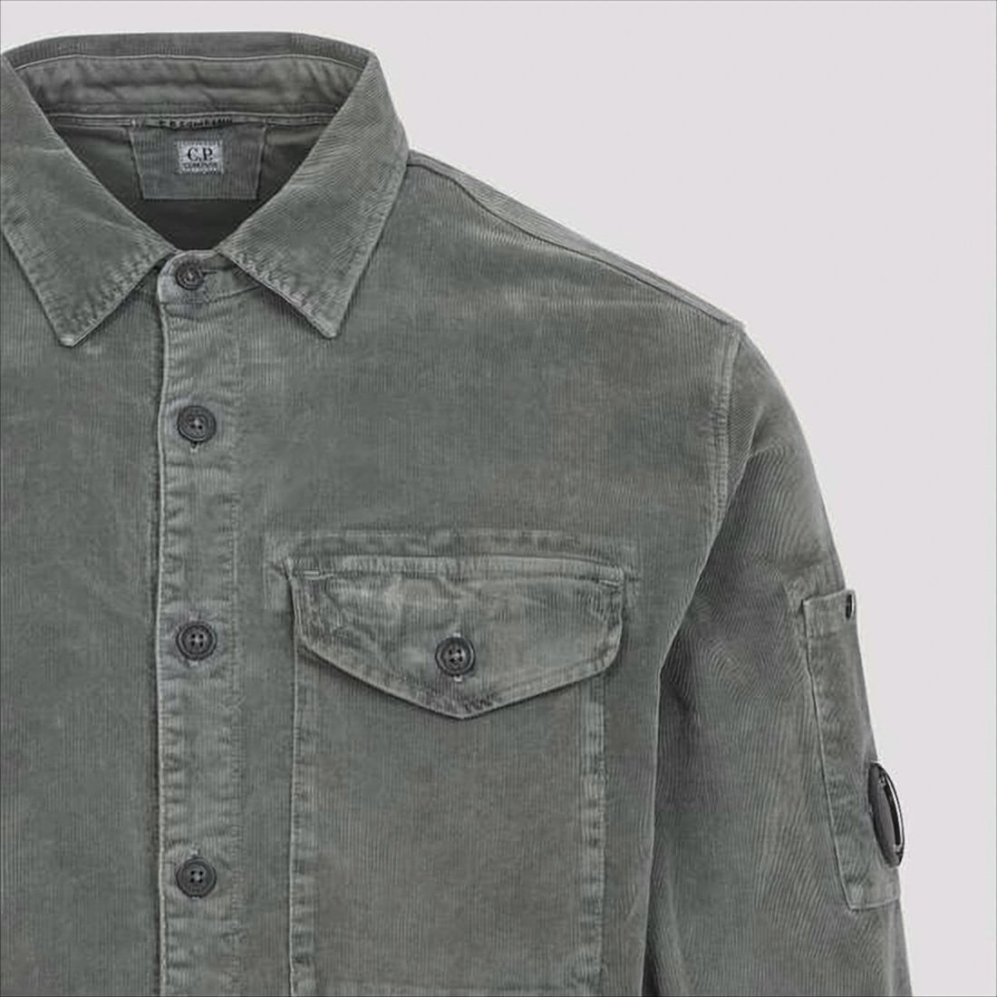 C.P. Company Soft Corduroy Fabric Shirt Jacket With Classic Collar