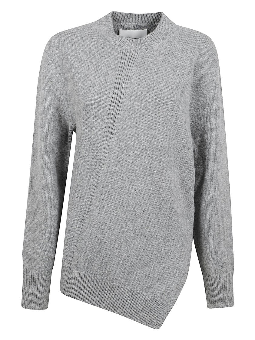 Jil Sander Fine Knit Sweater With Diagonal Ribbed Detail
