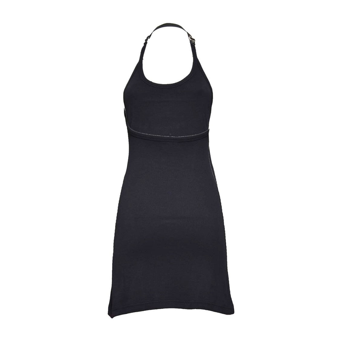 Courrèges Holistic Buckle 90'S Black Cotton Short Dress