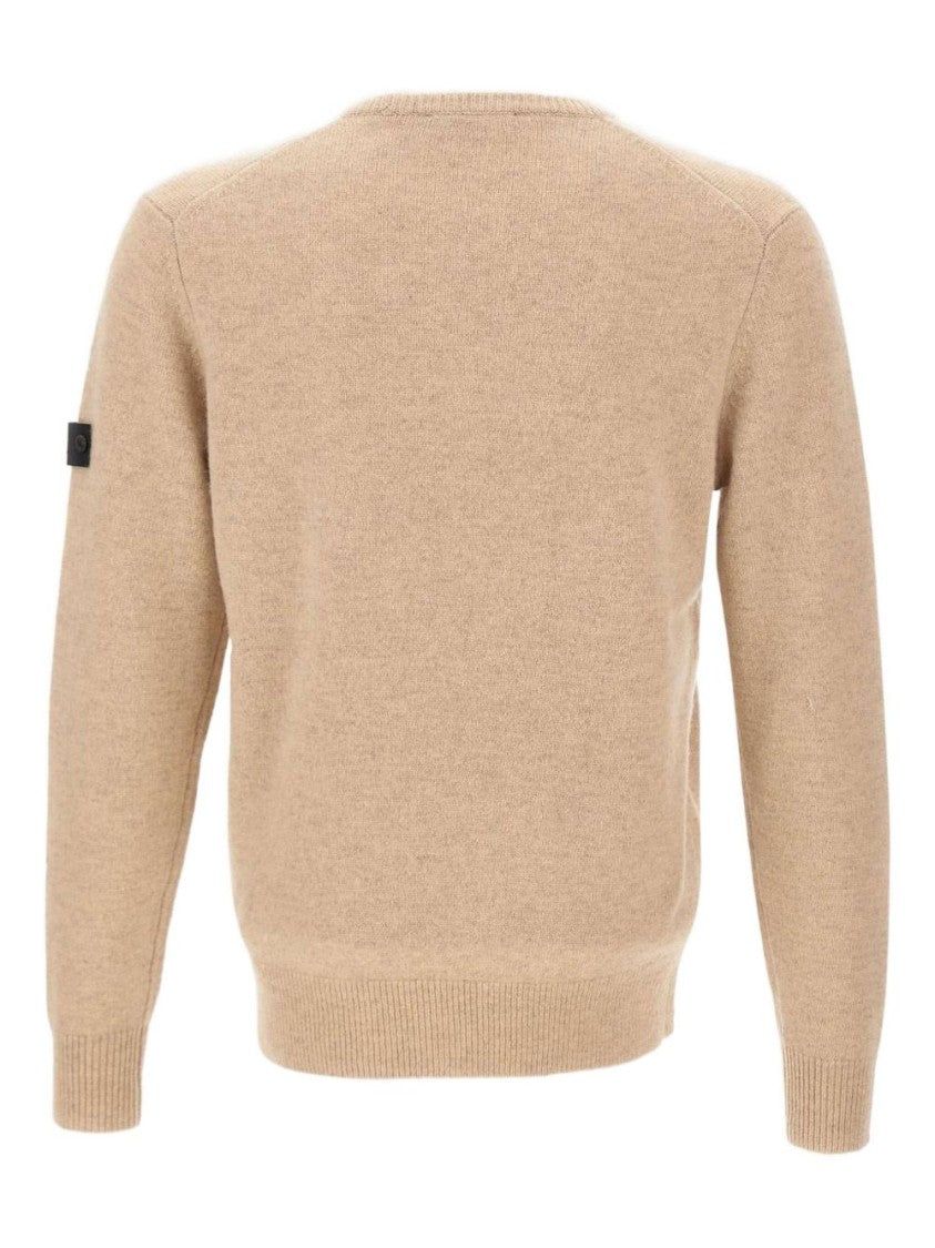 Peuterey Finely Knit Beige Crew Neck Sweater