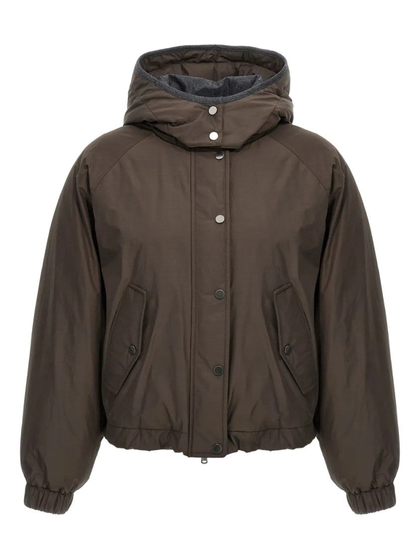 Brunello Cucinelli Cropped Down Puffer Jacket With Hood