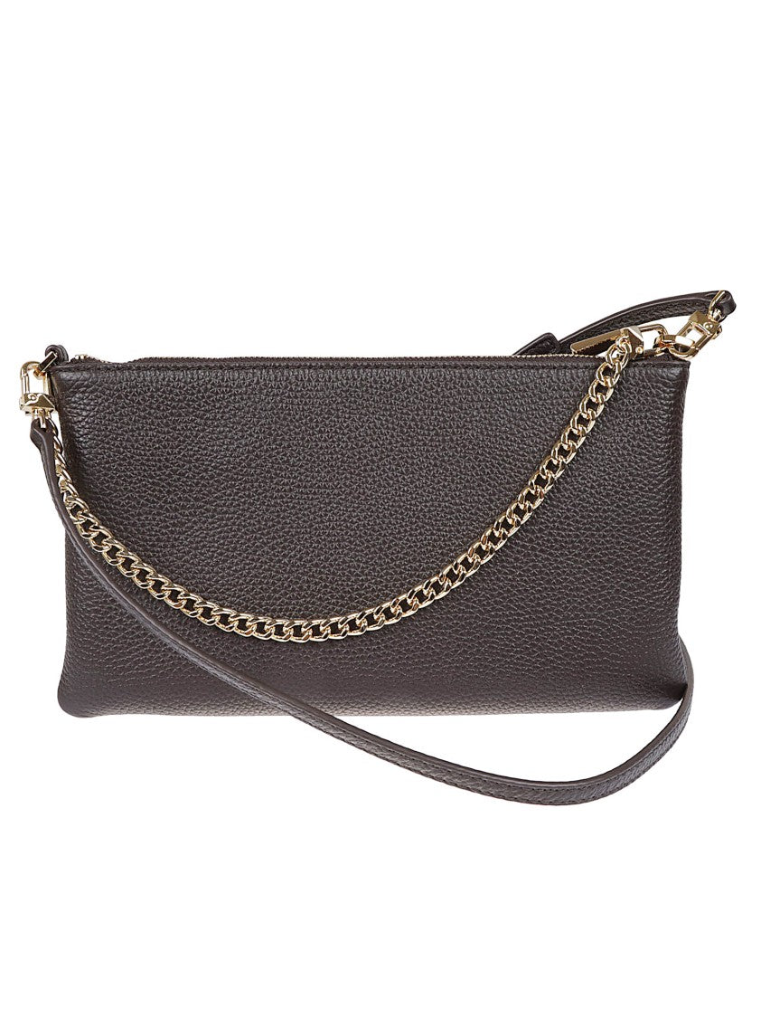 Michael Kors Chocolate Hammered Leather Shoulder Bag