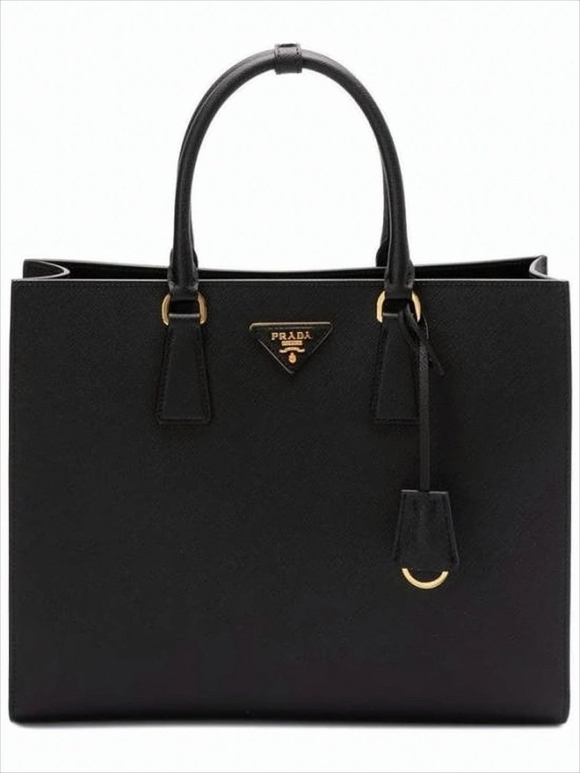 Prada Structured Leather Crossbody Bag With Detachable Strap