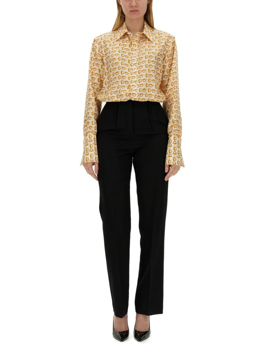 Burberry Eyeglasses Print Mulberry Silk Shirt