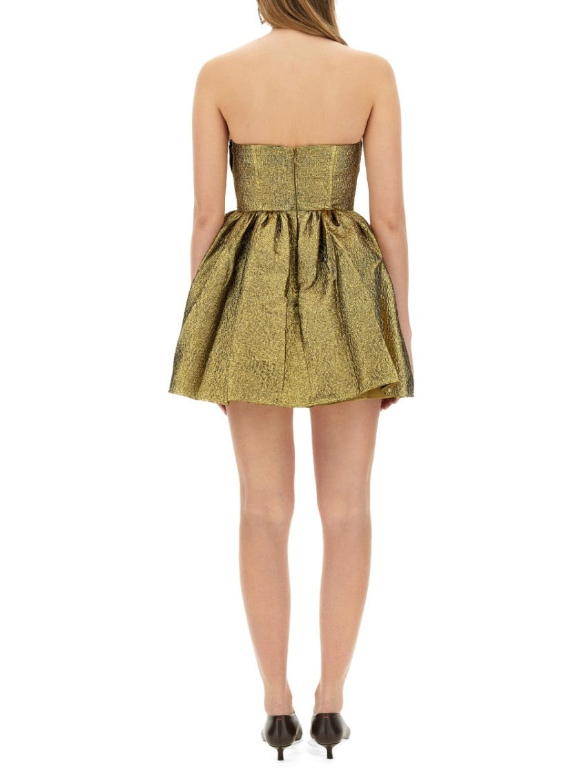 Self-Portrait Metallic Jacquard Mini Dress