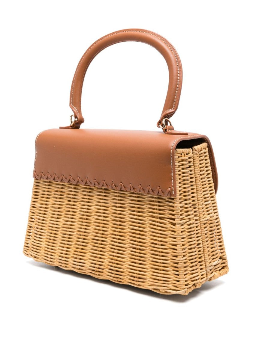 Self-Portrait Brown Foldover Top Bag With Chain-Link Strap