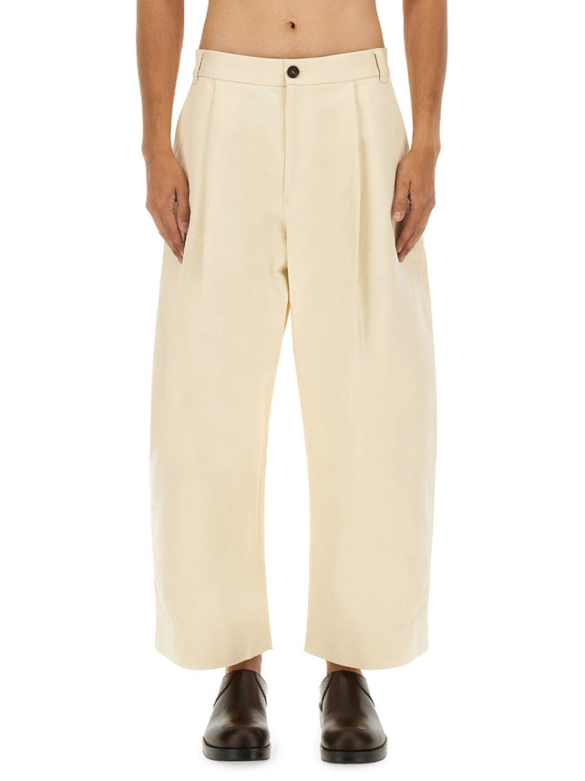 Studio Nicholson High-Waisted Wide-Leg Pants With Pleated Front