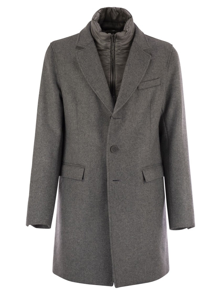 Herno Wool Coat With Bib